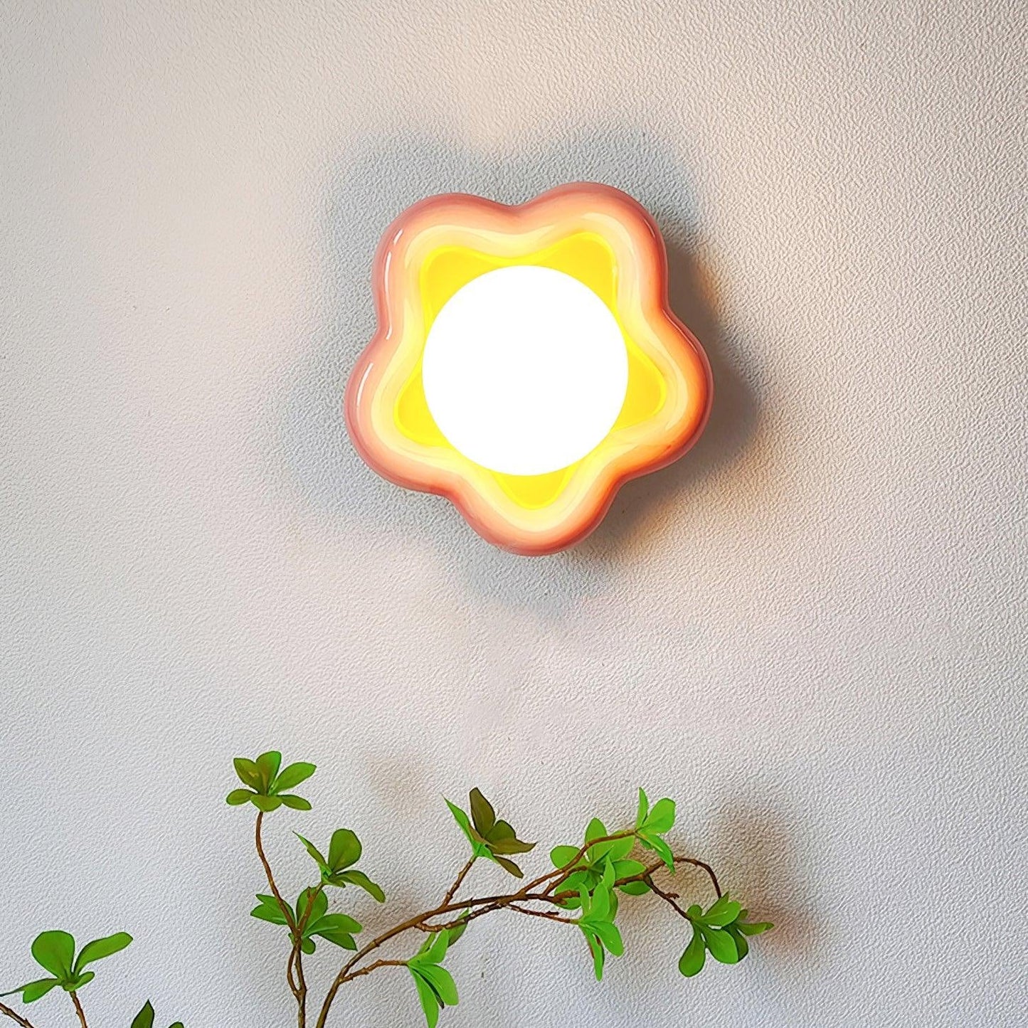 Thaloric | Artistic Ceramic Floral Bloom Sculpted Wall Light