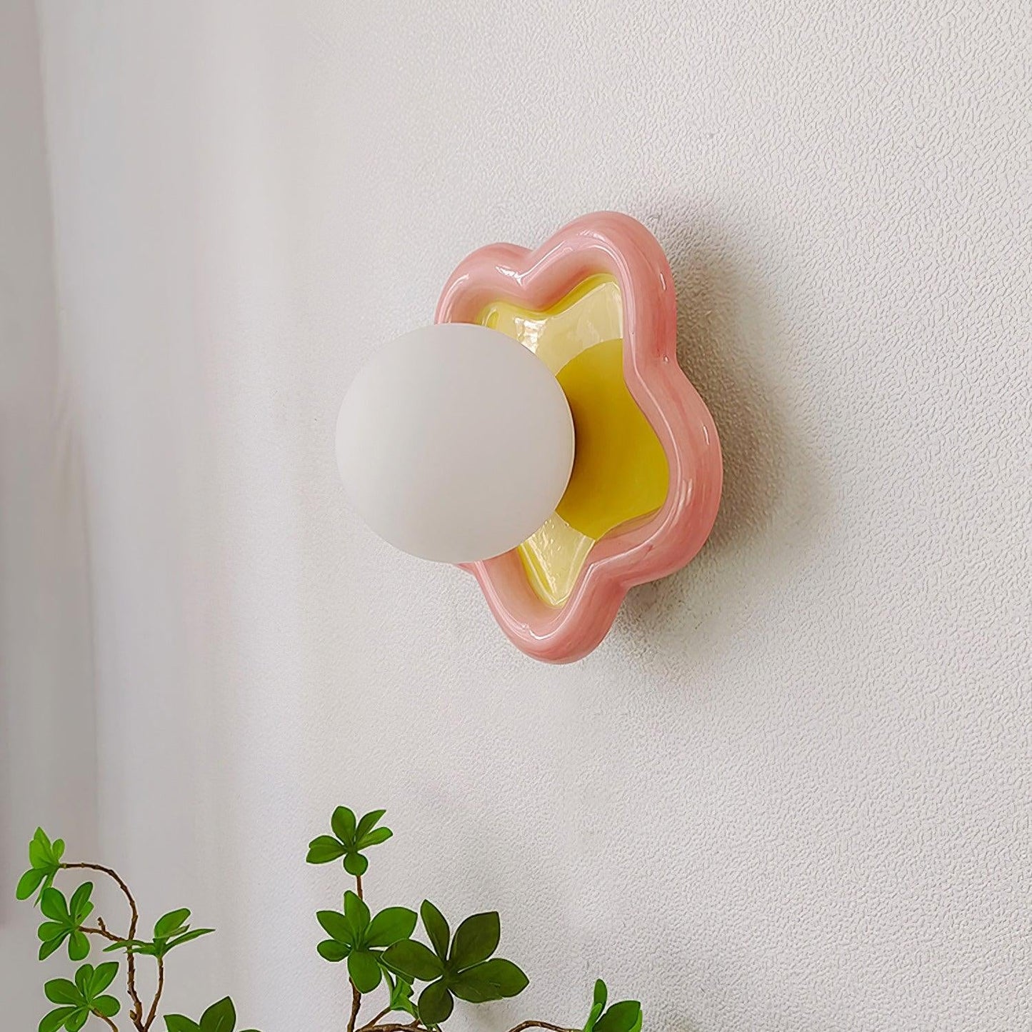 Thaloric | Artistic Ceramic Floral Bloom Sculpted Wall Light