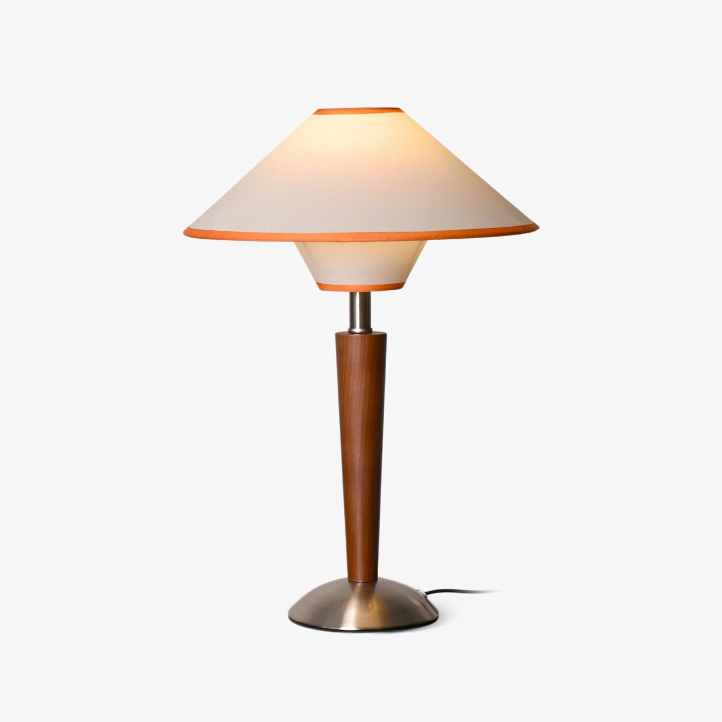 Zymorica | Midcentury Modern Walnut Column Accent Table Lamp