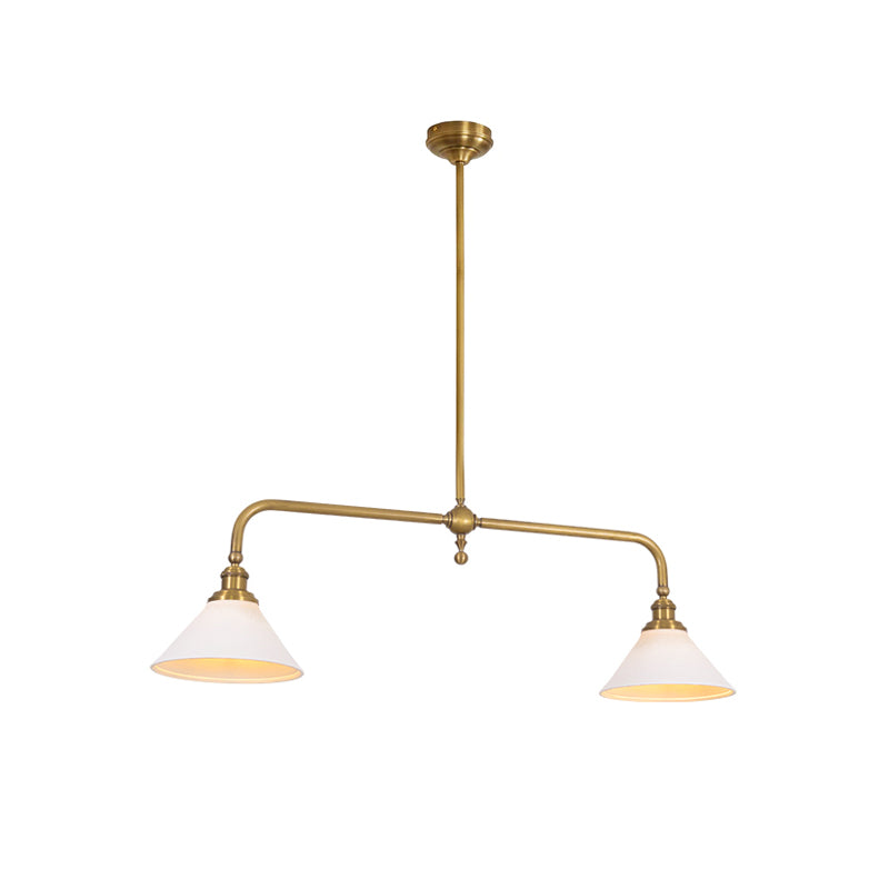 Elowen | Mid Century Metal Frame Pendant Light with Dual Glass Shades