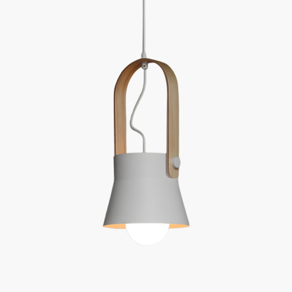 Thrombel | Nordic Minimalist Timber Accent Flared Dome Pendant Light