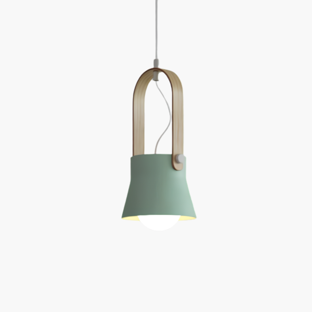 Thrombel | Nordic Minimalist Timber Accent Flared Dome Pendant Light