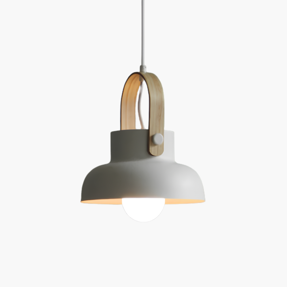 Thrombel | Nordic Minimalist Timber Accent Flared Dome Pendant Light