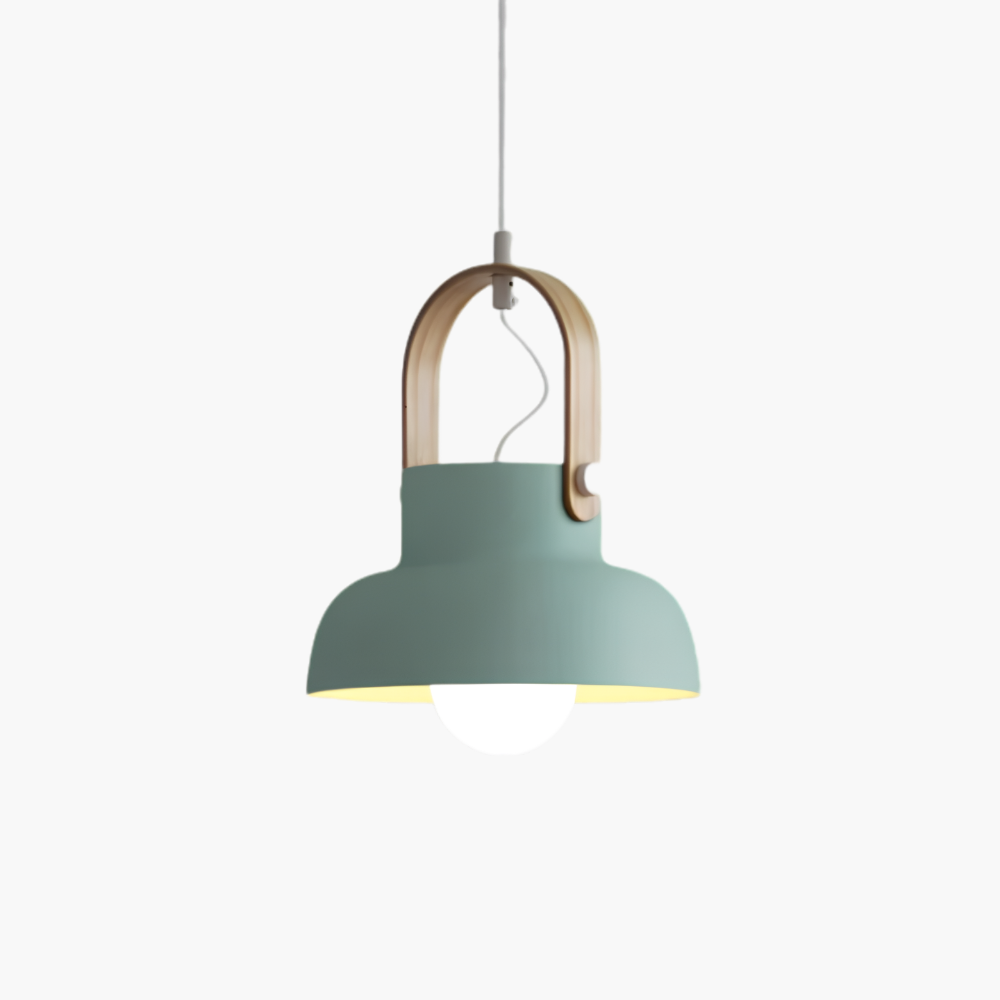Thrombel | Nordic Minimalist Timber Accent Flared Dome Pendant Light