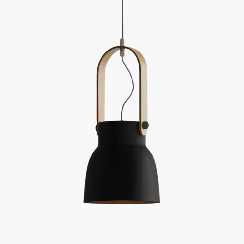Thrombel | Nordic Minimalist Timber Accent Flared Dome Pendant Light