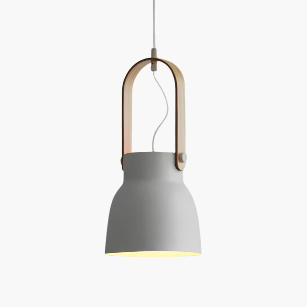 Thrombel | Nordic Minimalist Timber Accent Flared Dome Pendant Light