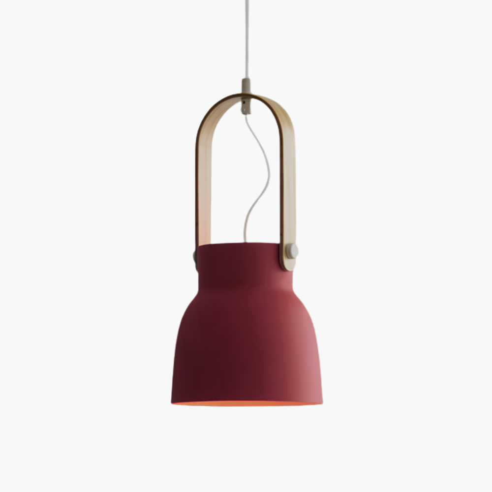 Thrombel | Nordic Minimalist Timber Accent Flared Dome Pendant Light