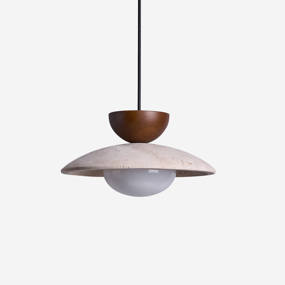 Veeda | Natural Travertine Stone Orb Pendant Light
