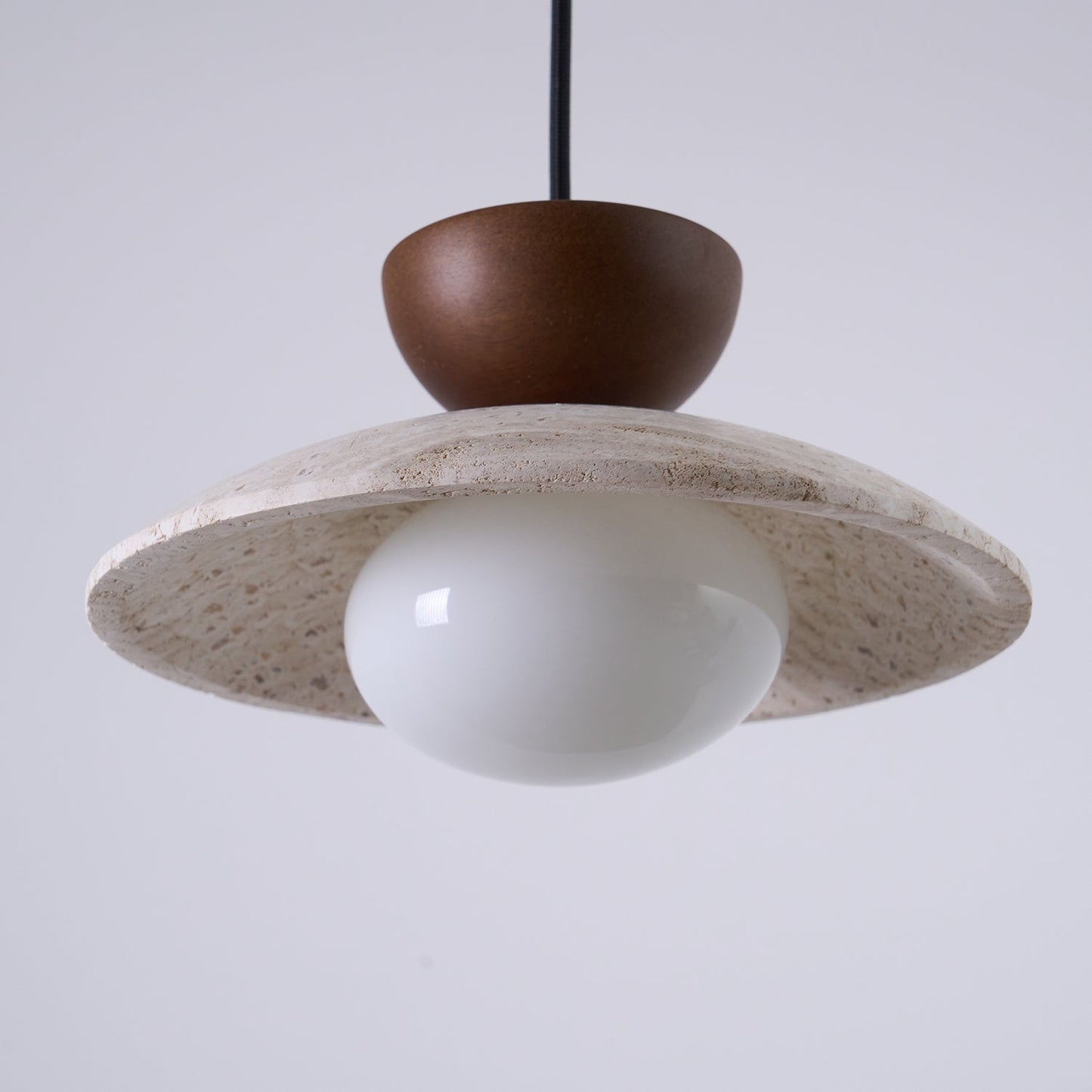 Veeda | Natural Travertine Stone Orb Pendant Light