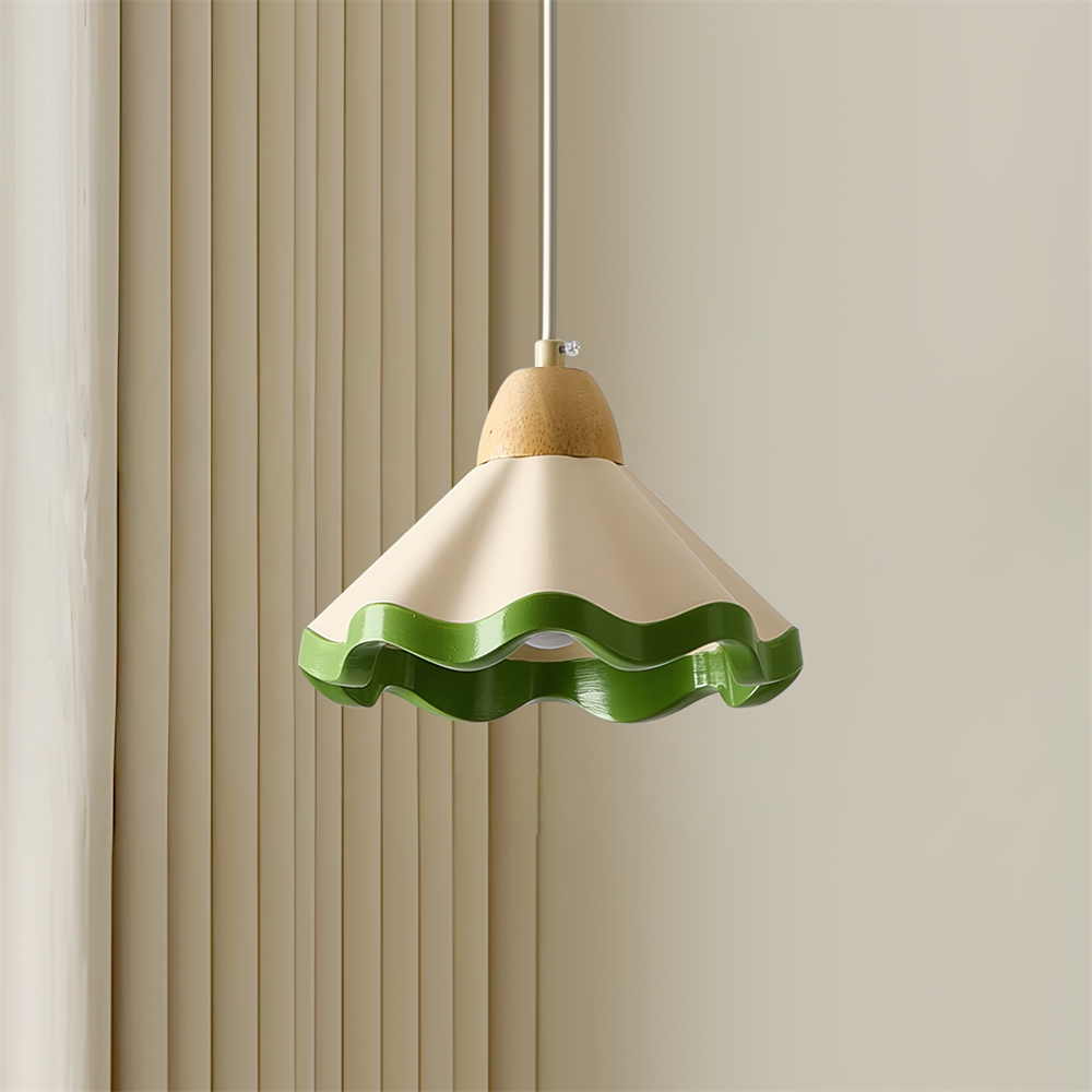 Lythir | Scalloped Shell Silhouette Articulated Resin Pendant Light