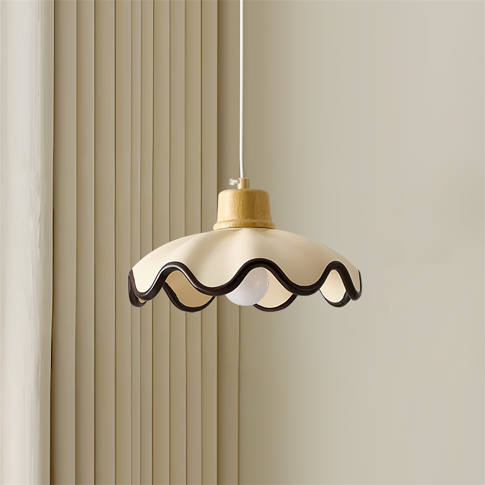 Lythir | Scalloped Shell Silhouette Articulated Resin Pendant Light