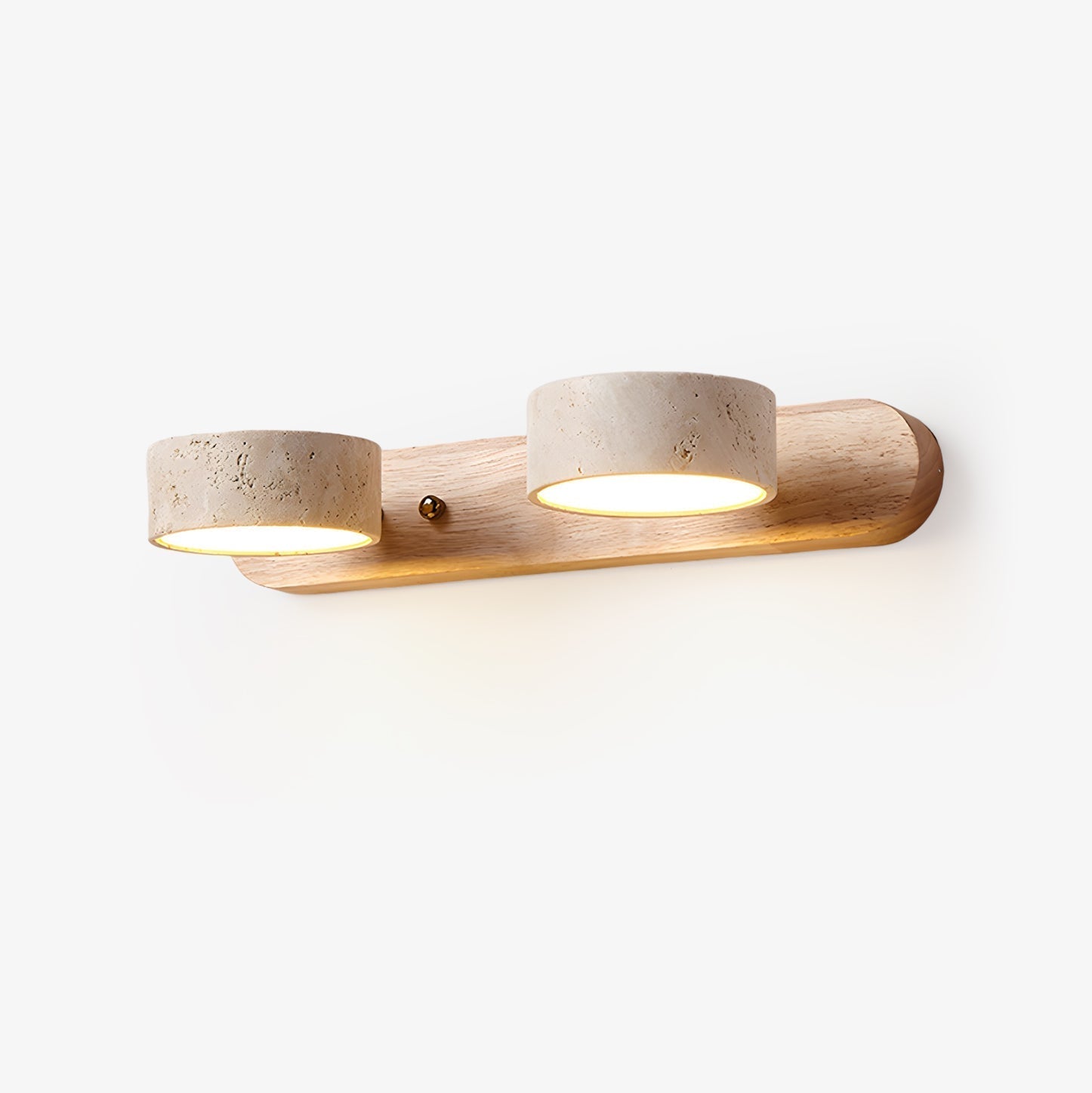 Nyxoris | Geometric Textured Travertine Vanity Wall Light