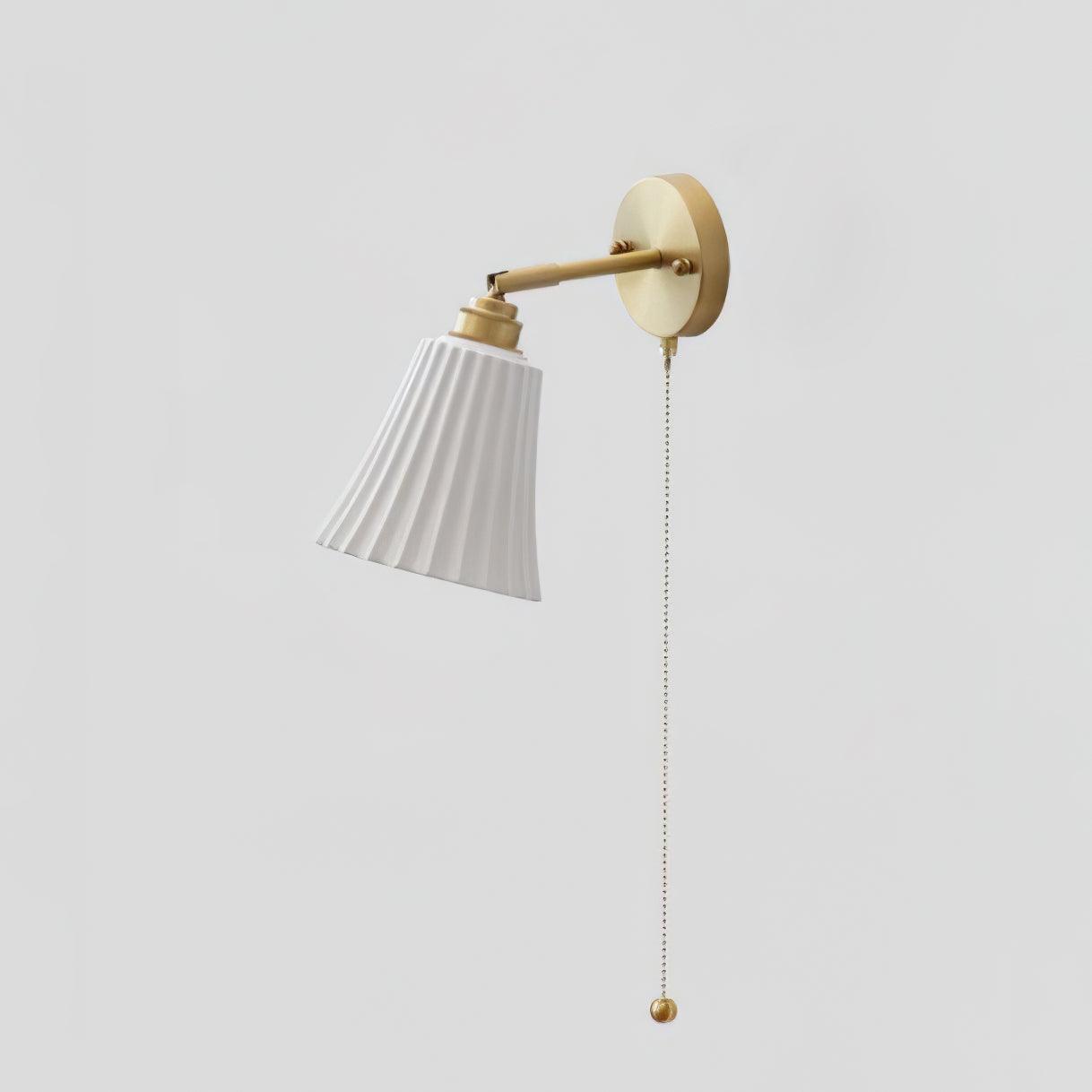 Aethole | Handcrafted Ceramic Vintage Brass Ribbed Wall Light