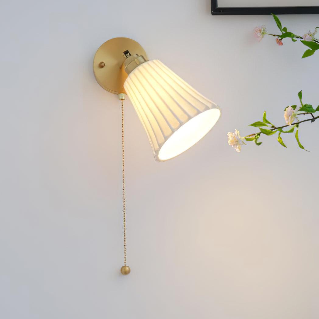 Aethole | Handcrafted Ceramic Vintage Brass Ribbed Wall Light