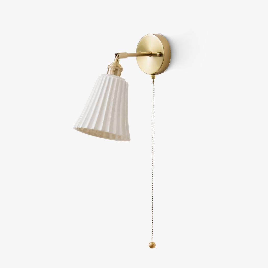 Aethole | Handcrafted Ceramic Vintage Brass Ribbed Wall Light