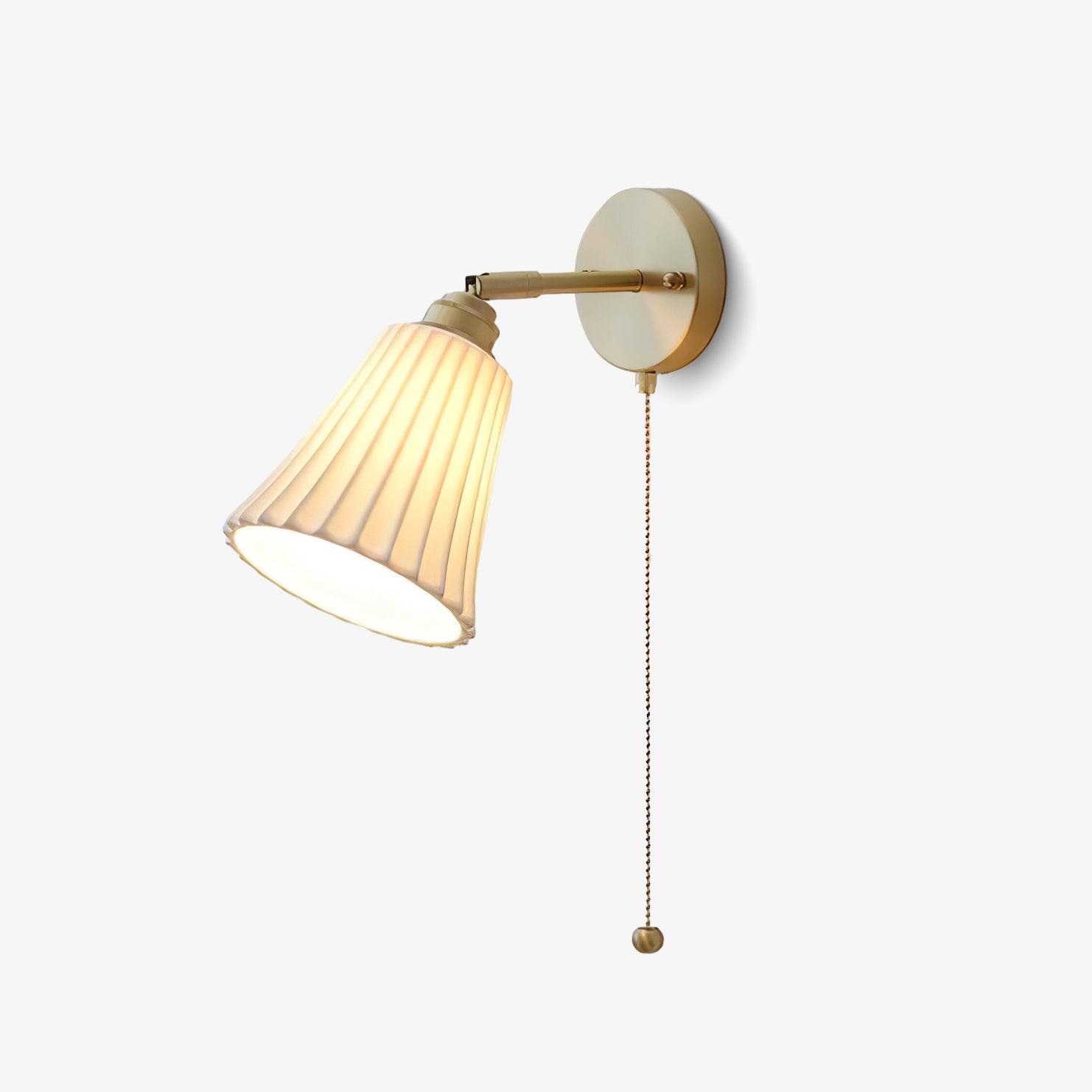 Aethole | Handcrafted Ceramic Vintage Brass Ribbed Wall Light