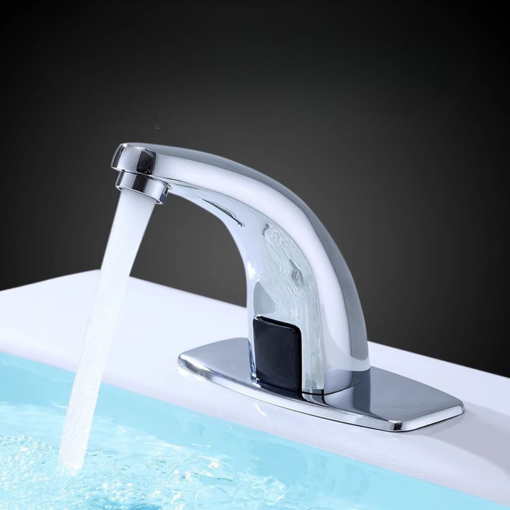 Alvudire | Contemporary Low Arc Touchless Motion Sensor Centerset Bathroom Tap