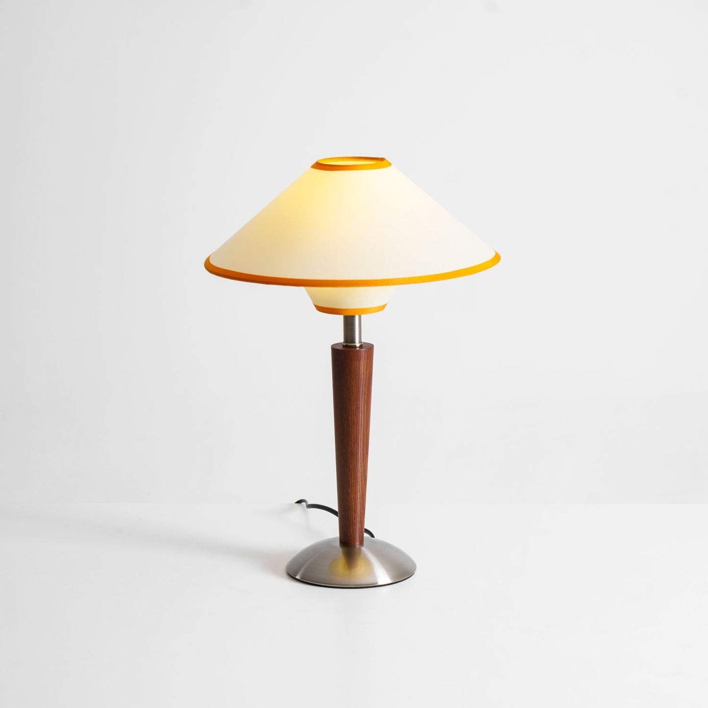 Zymorica | Midcentury Modern Walnut Column Accent Table Lamp