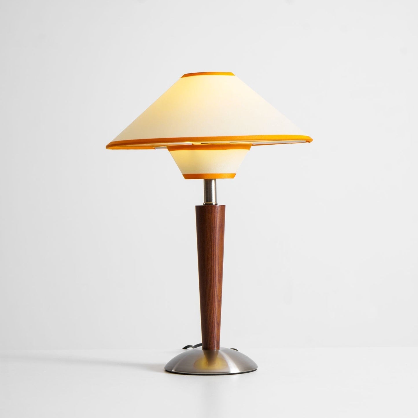 Zymorica | Midcentury Modern Walnut Column Accent Table Lamp