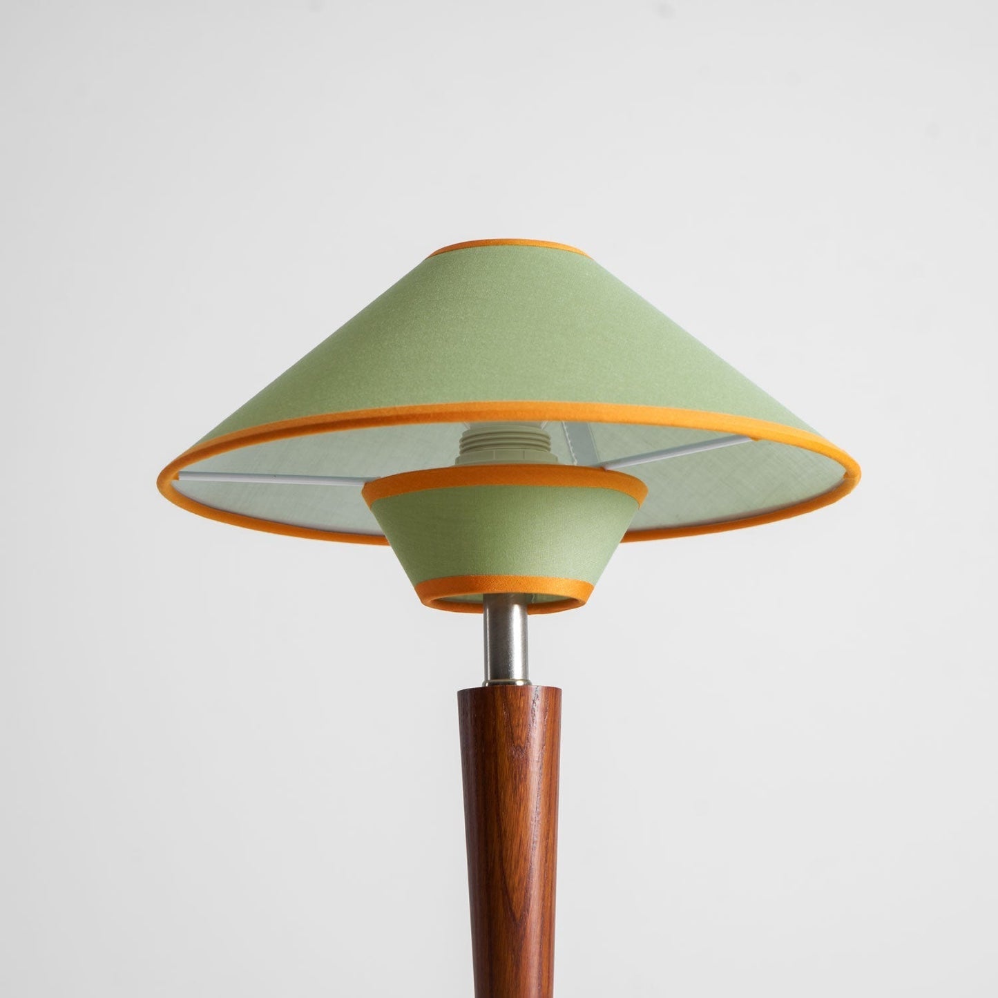 Zymorica | Midcentury Modern Walnut Column Accent Table Lamp