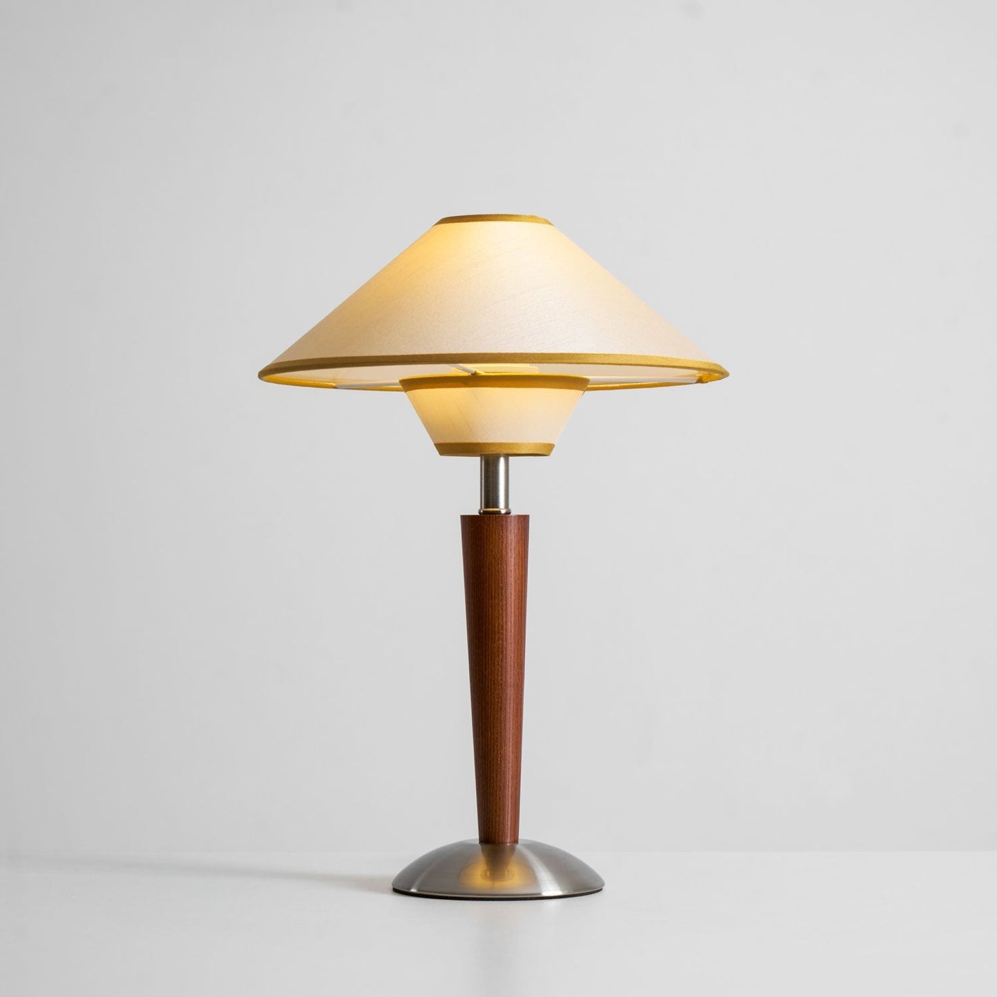 Zymorica | Midcentury Modern Walnut Column Accent Table Lamp