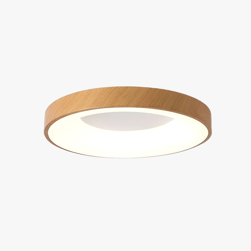 Lythara | Nordic Wood Flush Mount Circular LED Ceiling Light