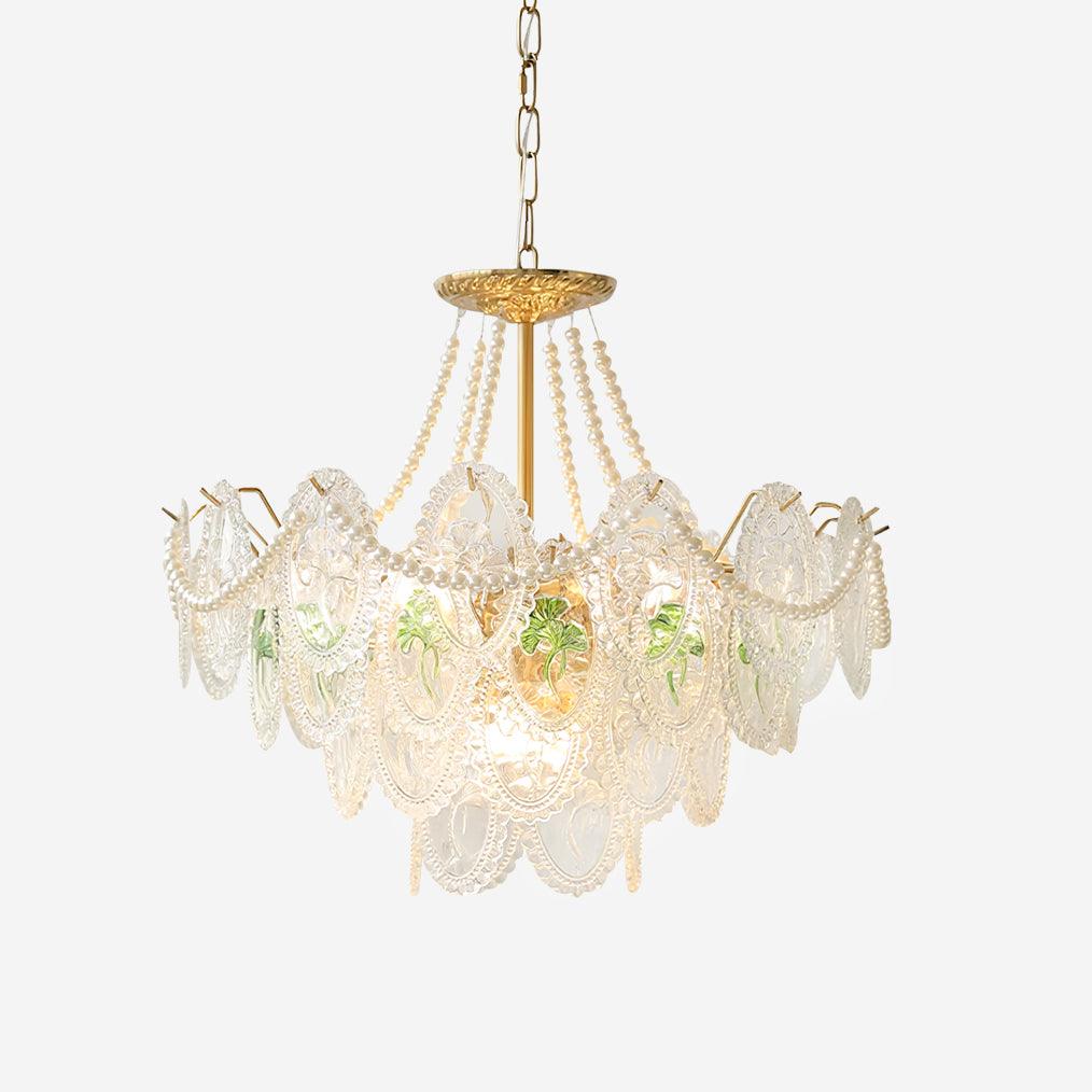 Solvair | Radiant Cascading Pearl Luxury Glass Chandelier