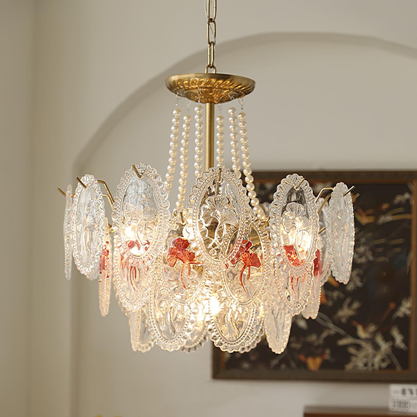 Solvair | Radiant Cascading Pearl Luxury Glass Chandelier