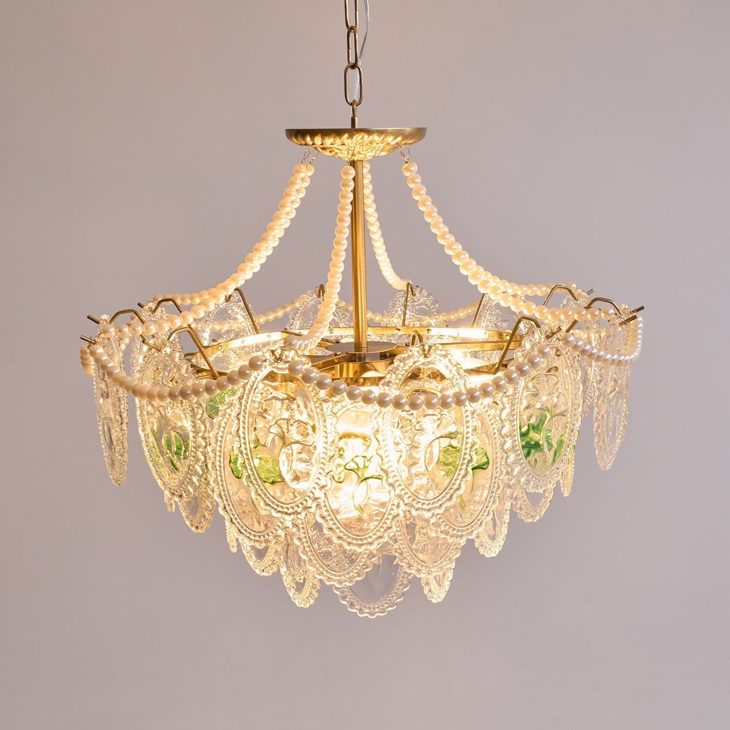 Solvair | Radiant Cascading Pearl Luxury Glass Chandelier