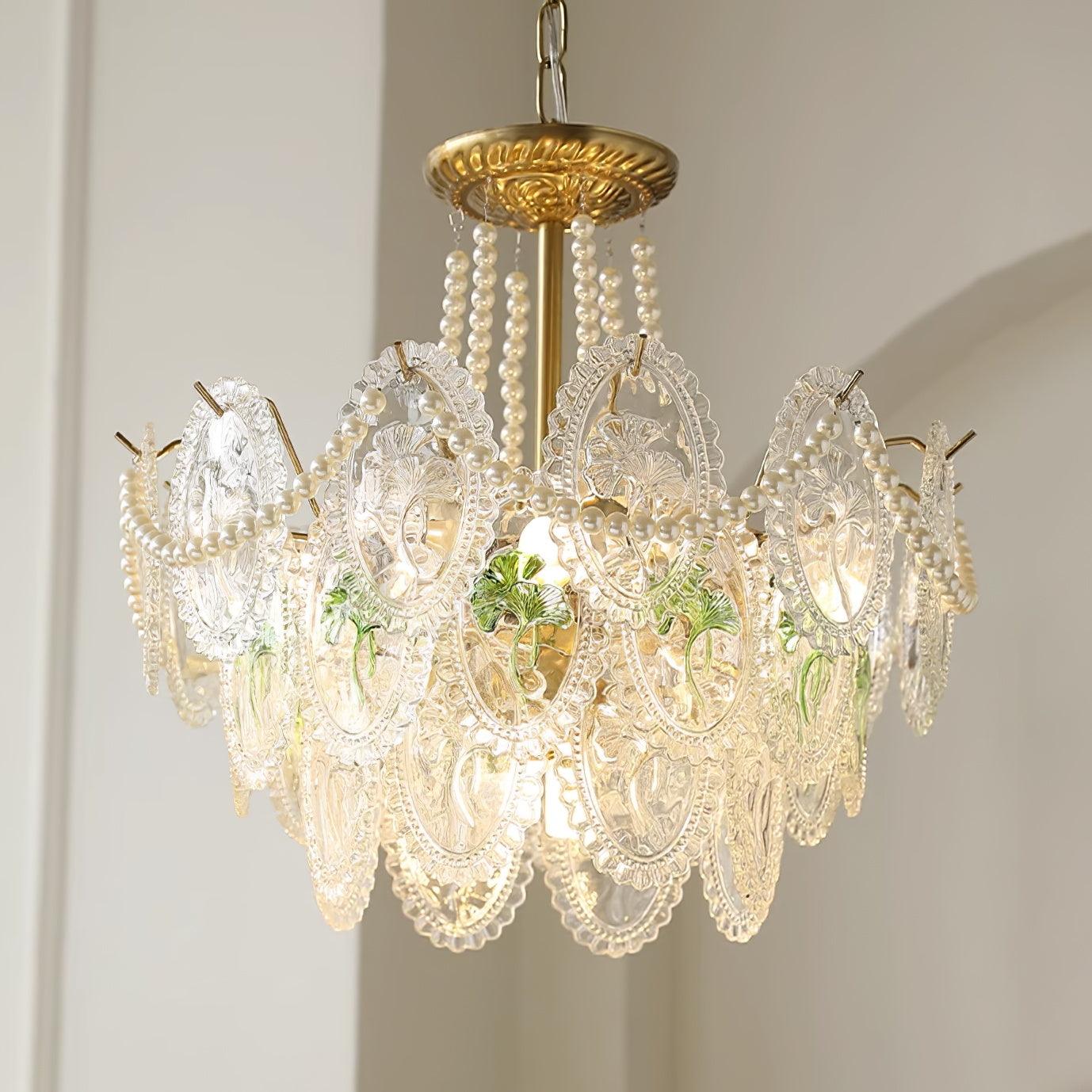 Solvair | Radiant Cascading Pearl Luxury Glass Chandelier