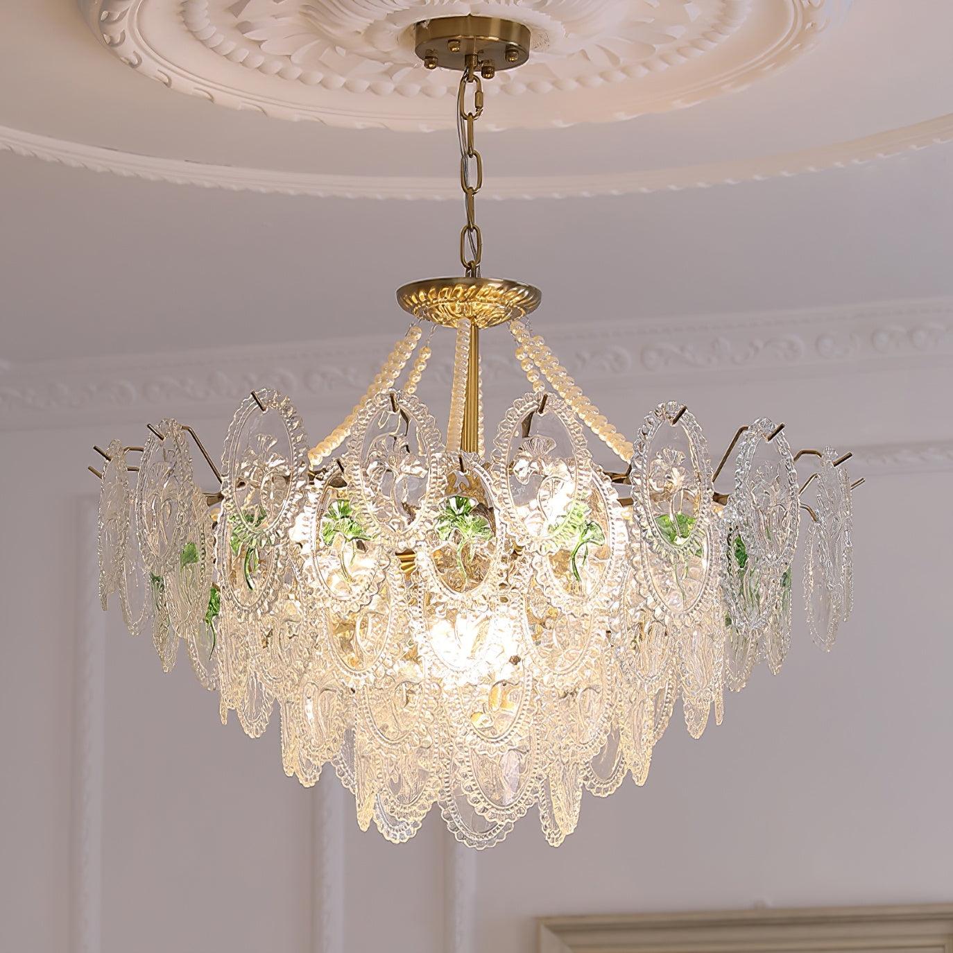 Solvair | Radiant Cascading Pearl Luxury Glass Chandelier