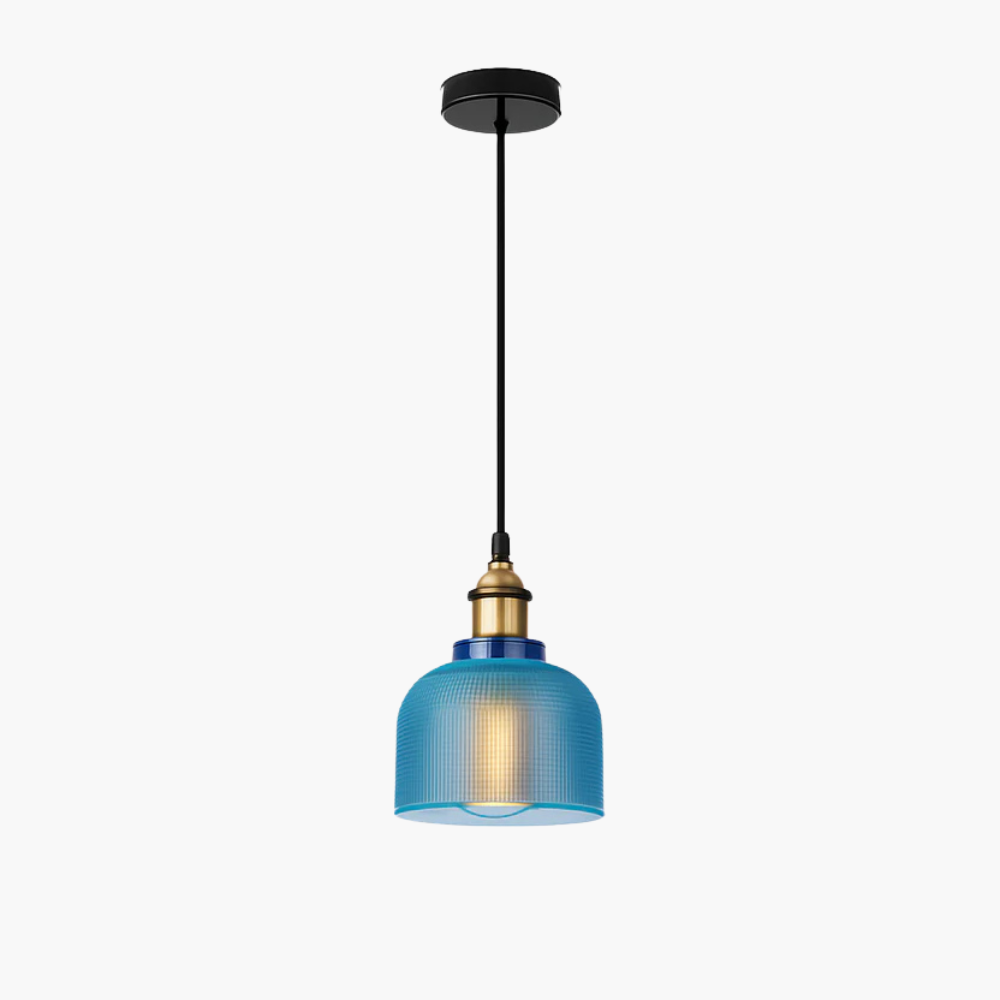 Velrynda | Grained Glass Industrial Bowl Pendant Light