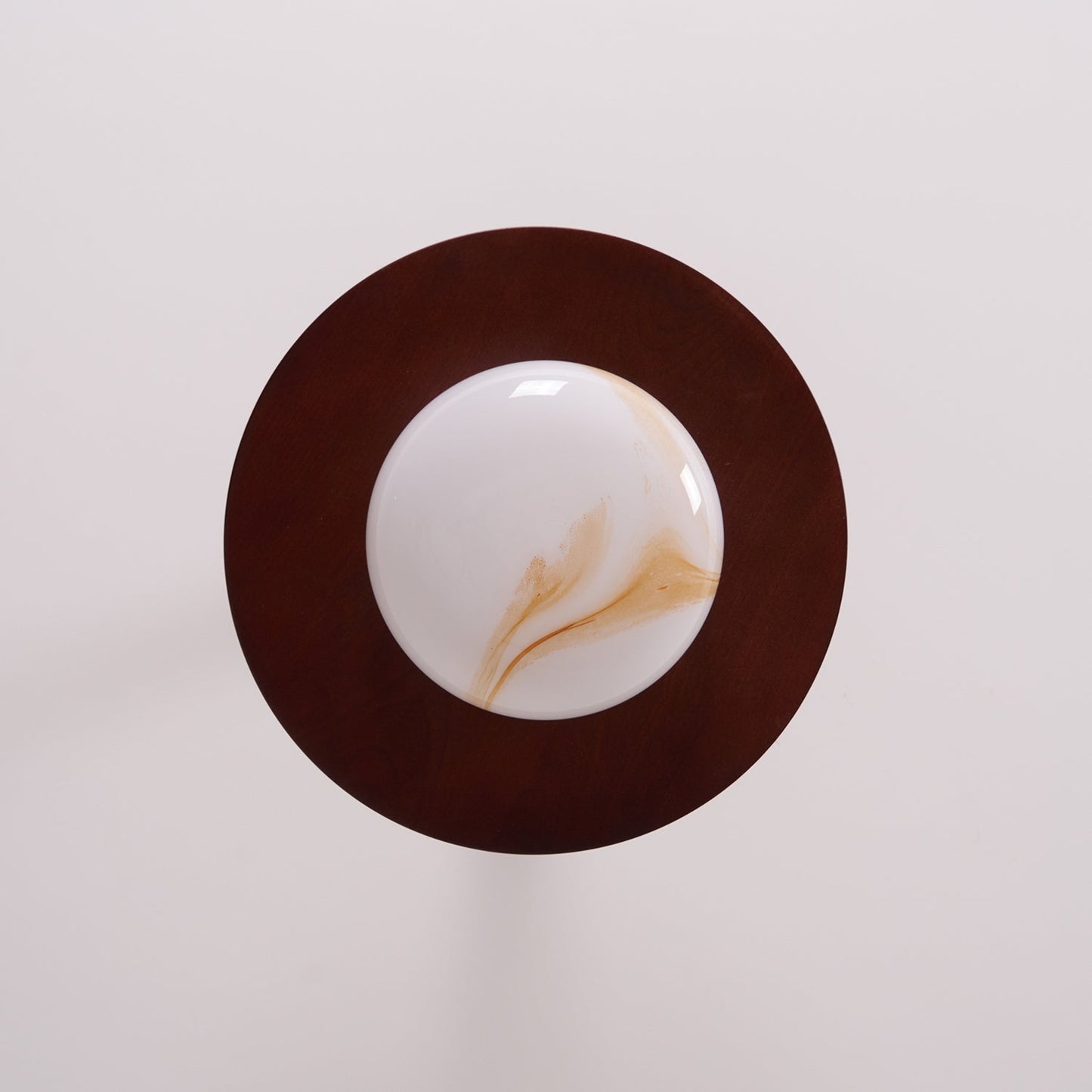 Midthos | Mid Century Wood Alabaster Dome Flush Mount Ceiling Light