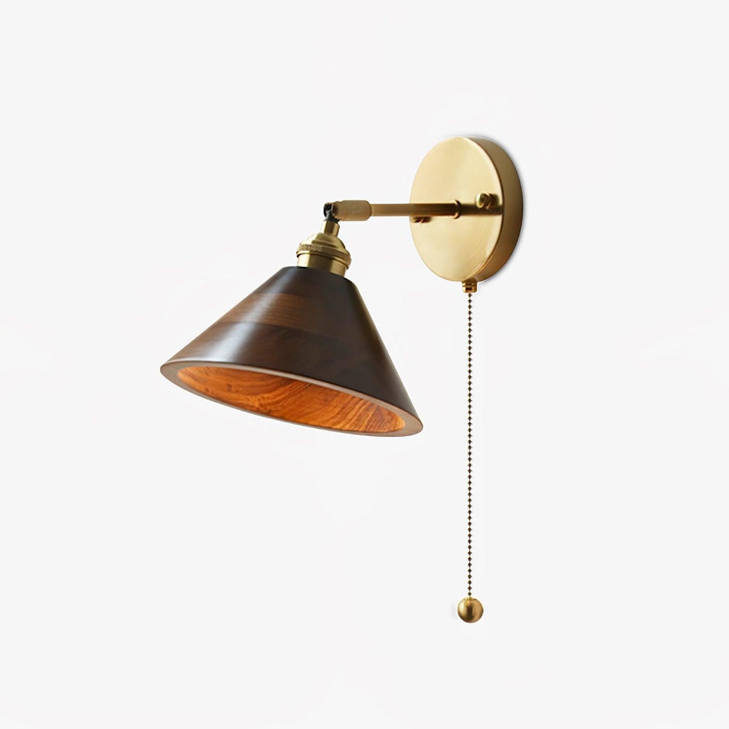 Thorgren | Midcentury Geometric Cone Silhouette Wooden Wall Light