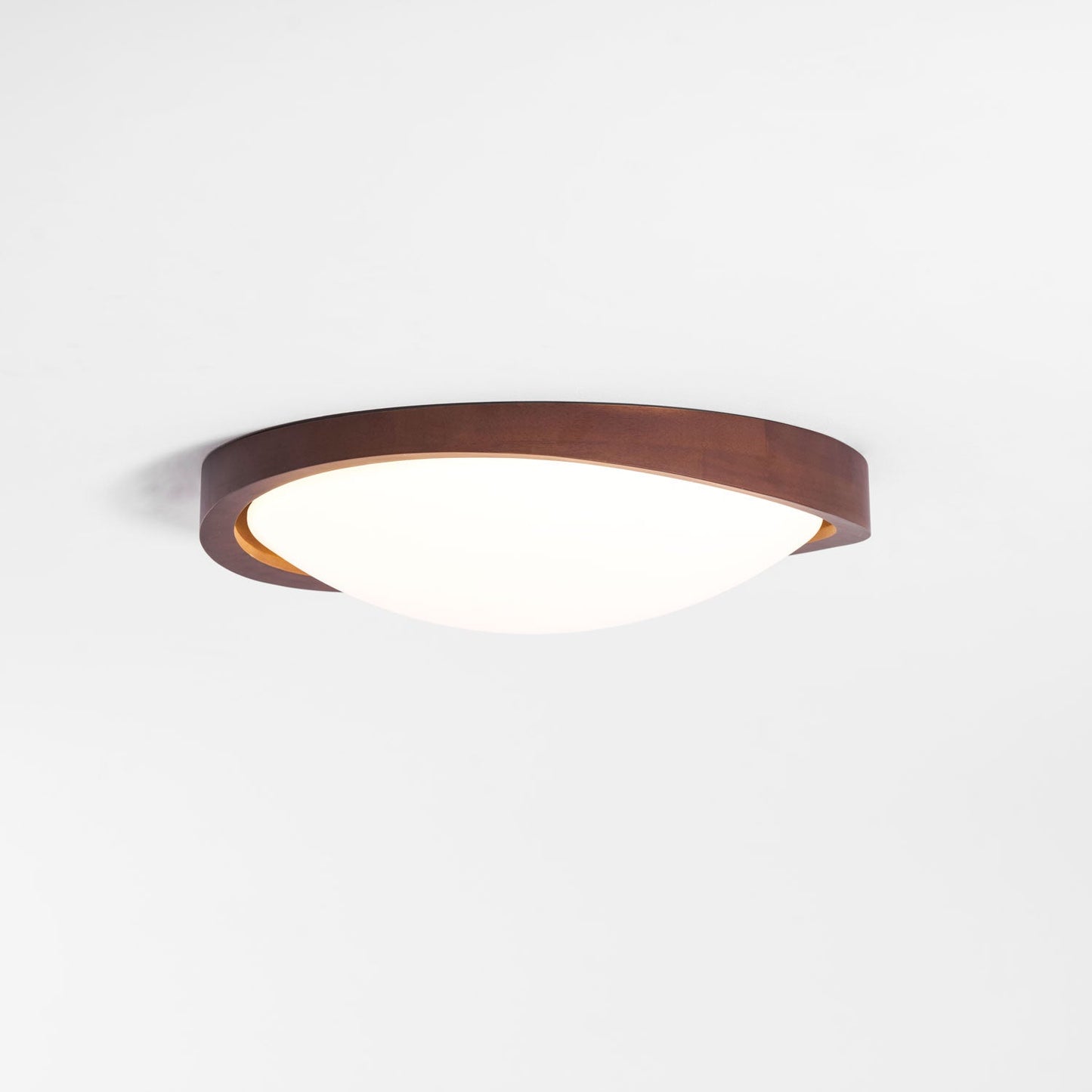 Kaelisyn | Organic Curved Wooden Geometric Silhouette Flush Mount Ceiling Light