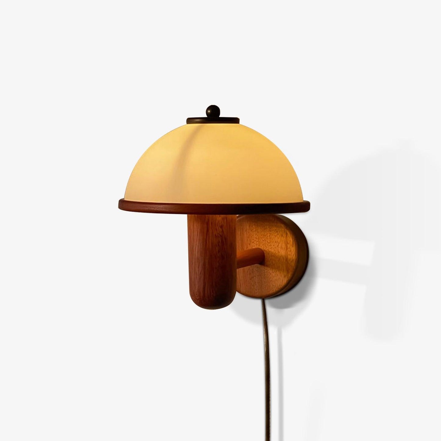 Belmontis | Mushroom Silhouette Curved Wooden Shade Wall Light