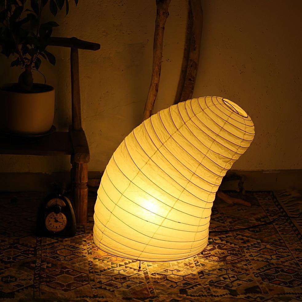 Kryntaleo | Japanese Ribbed Bamboo Silhouette Oriental Accent Table Lamp