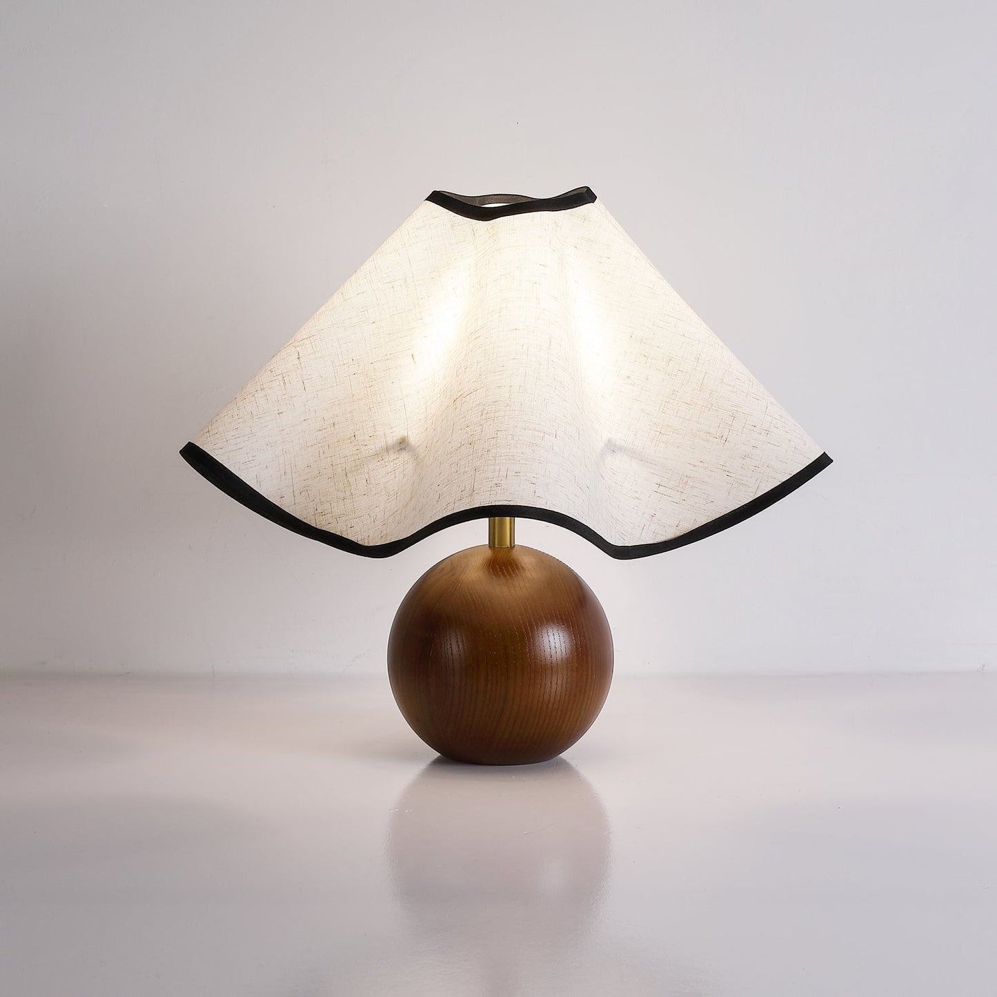 Meriloch | Sculptural Wave Fabric Wooden Base Table Lamp