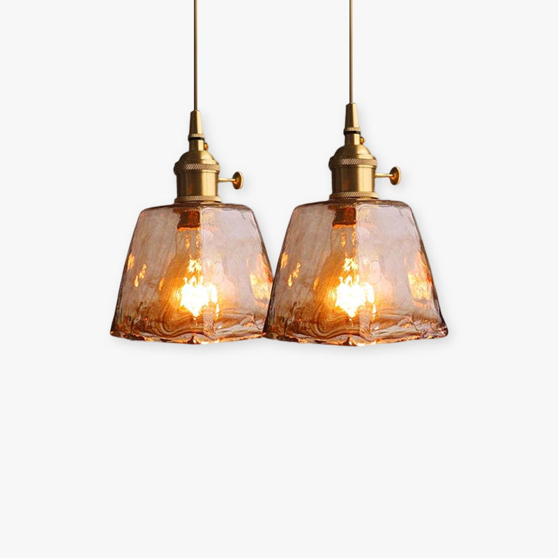 Lerius | Geometric Industrial Brass Handcrafted Glass Pendant Light