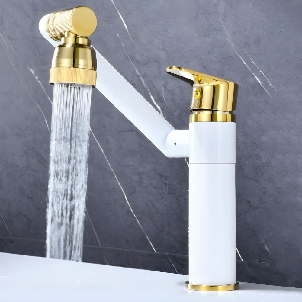 Kyndrill | Modern Articulated Arm Single Lever Bathroom Basin Tap