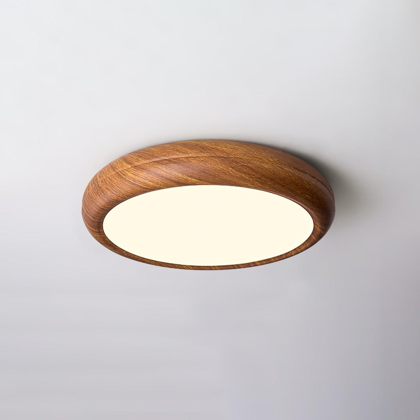 Liro | Elegant Round Wood Grain Flush Mount Ceiling Light