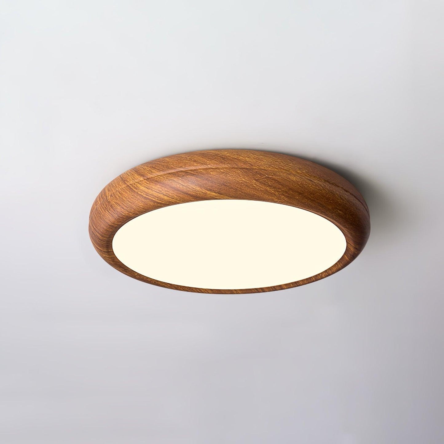 Liro | Elegant Round Wood Grain Flush Mount Ceiling Light