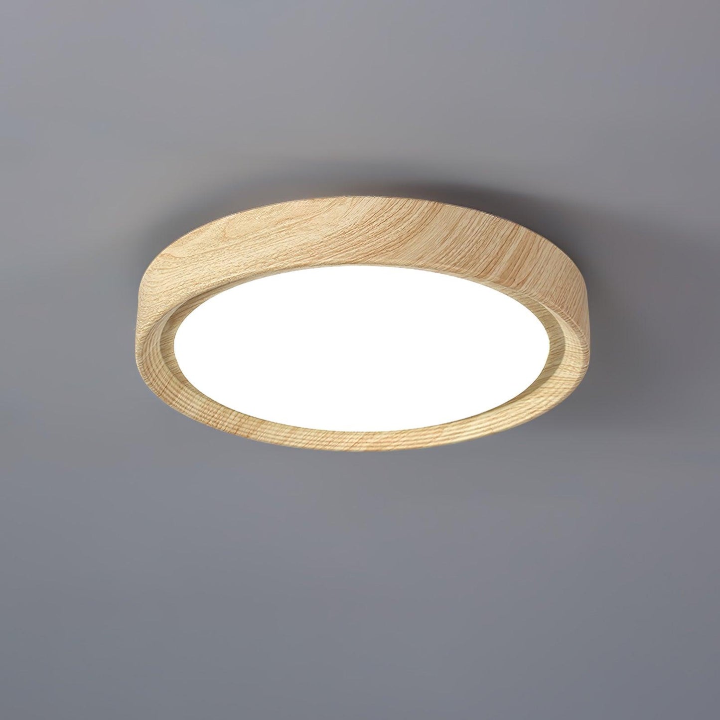 Liro | Elegant Round Wood Grain Flush Mount Ceiling Light