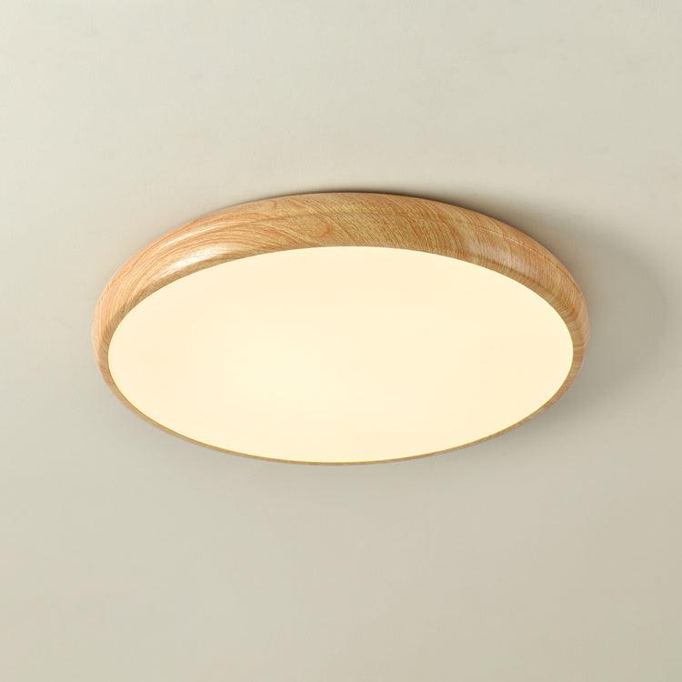 Liro | Elegant Round Wood Grain Flush Mount Ceiling Light