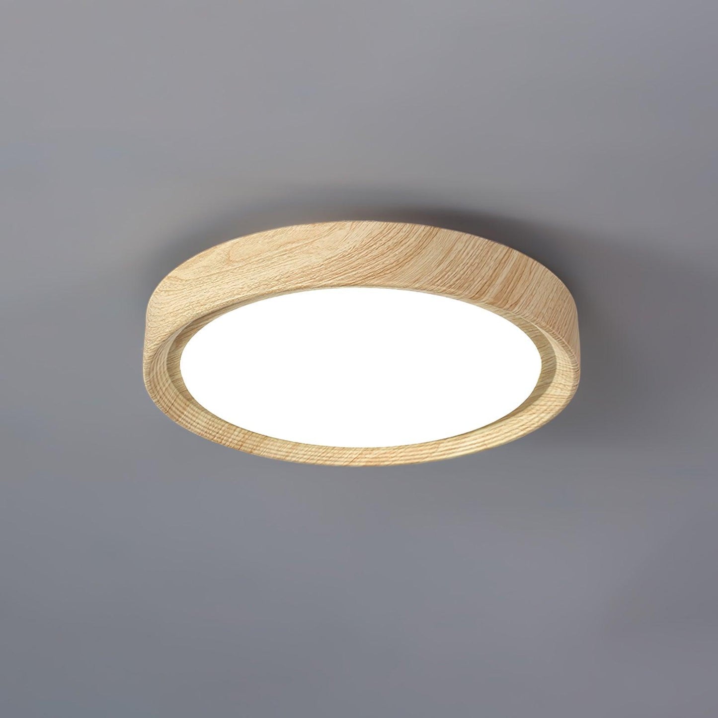 Liro | Elegant Round Wood Grain Flush Mount Ceiling Light