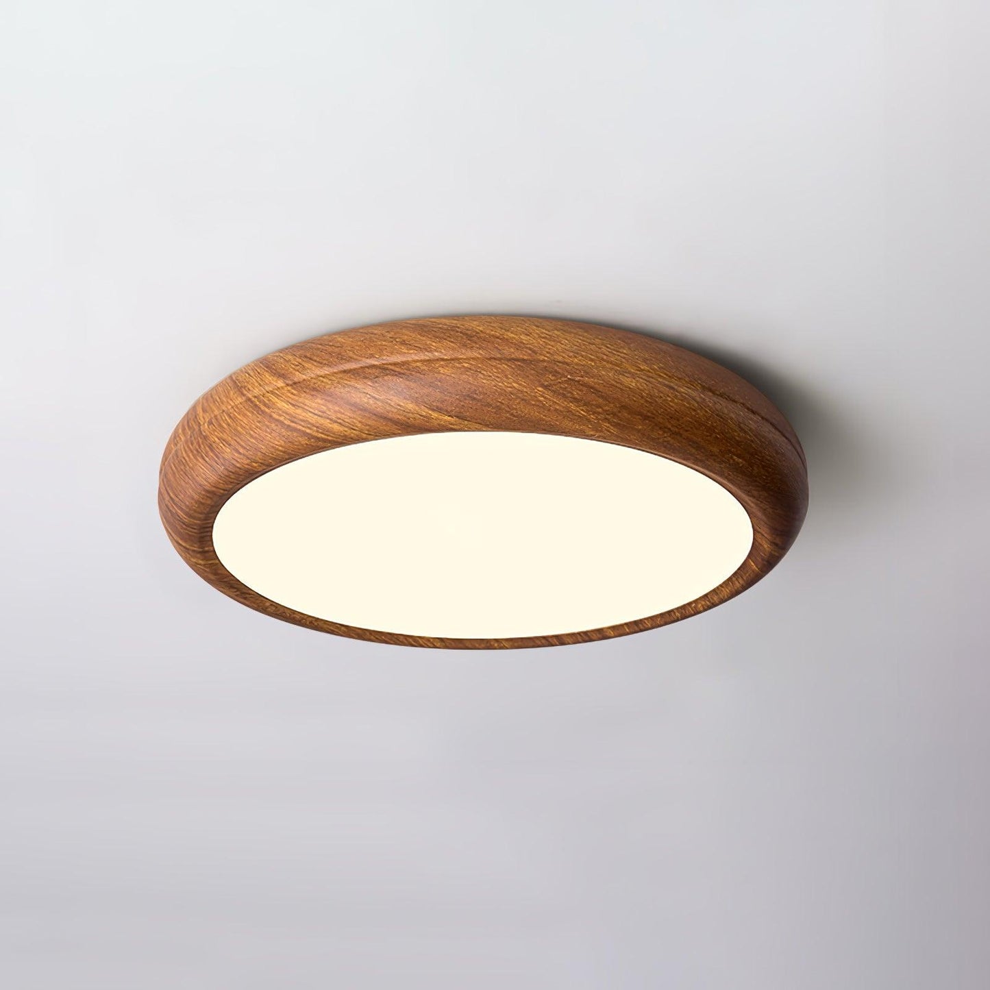 Liro | Elegant Round Wood Grain Flush Mount Ceiling Light