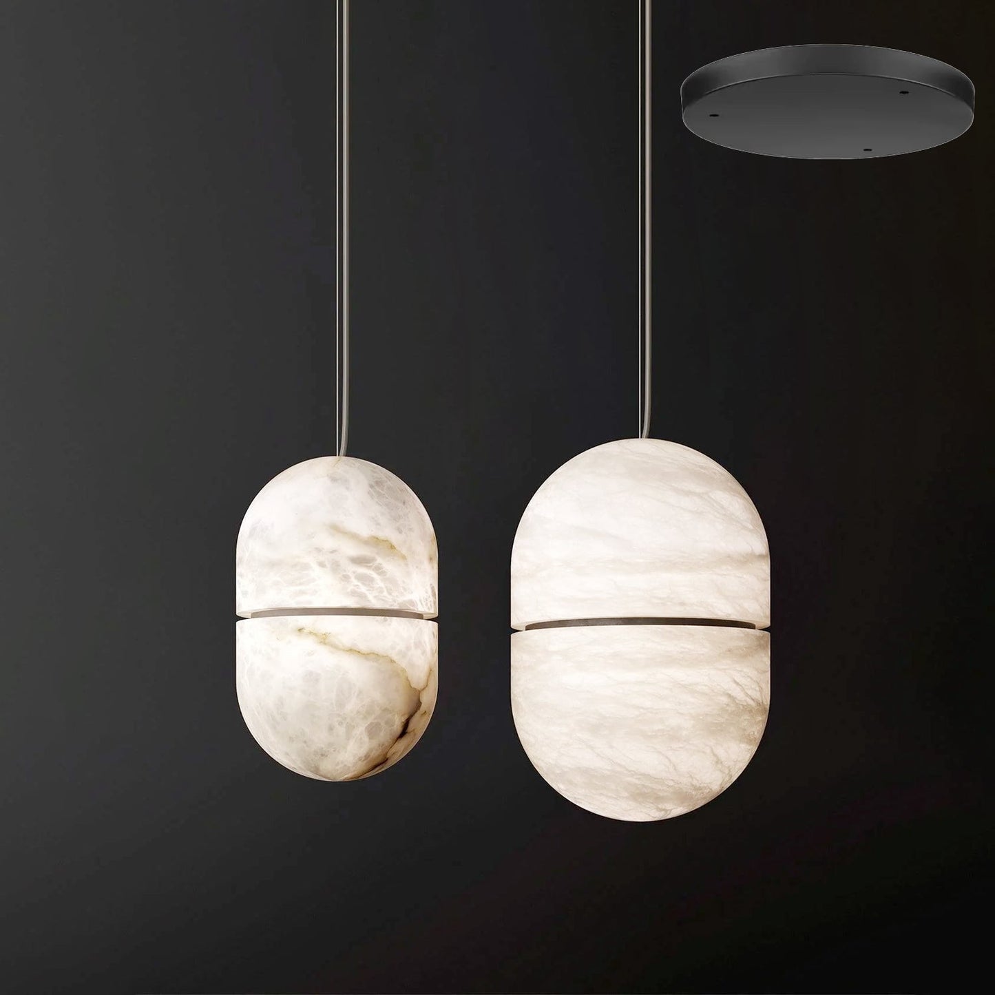 Caythos | Sculptural Capsule Alabaster Stone Pendant Light