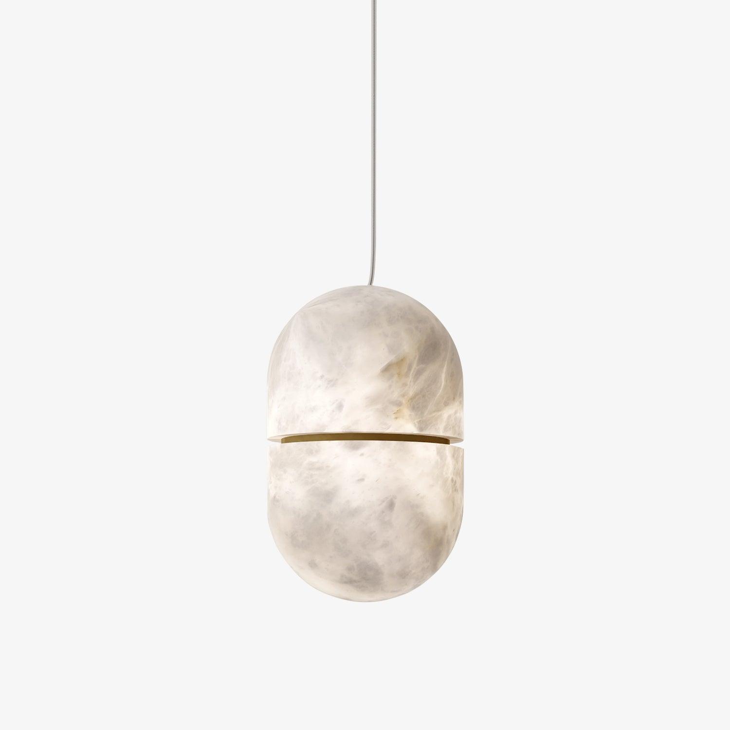 Caythos | Sculptural Capsule Alabaster Stone Pendant Light