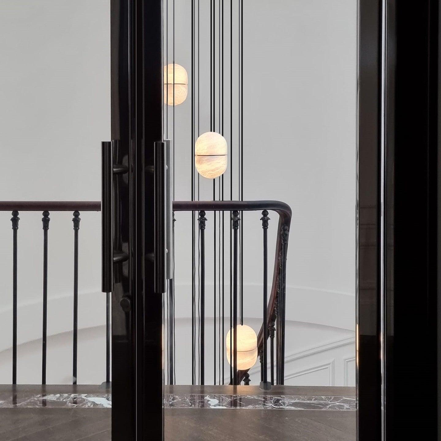Caythos | Sculptural Capsule Alabaster Stone Pendant Light