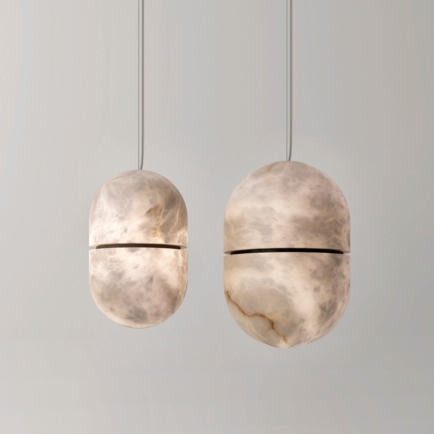 Caythos | Sculptural Capsule Alabaster Stone Pendant Light
